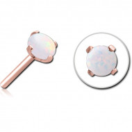 ROSE GOLD PVD SURGICAL STEEL SYNTHETIC OPAL THREADLESS ATTACHMENT PIERCING