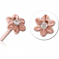 ROSE GOLD PVD CAOTED SURGICAL STEEL JEWELED THREADLESS ATTACHMENT