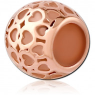 ROSE GOLD PVD COATED SURGICAL STEEL BEAD 5.0 - 5.2 MM HOLE
