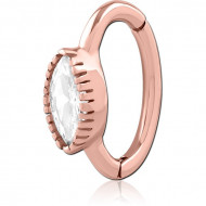 ROSE GOLD PVD COATED SURGICAL STEEL JEWELED BELLY CLICKER