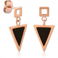 ROSE GOLD PVD COATED SURGICAL STEEL EAR STUDS PAIR