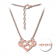 ROSE GOLD PVD SURGICAL STEEL NECKLACE WITH PENDANT - INFINITY HEART