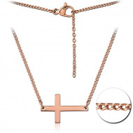 ROSE GOLD PVD COATED SURGICAL STEEL NECKLACE WITH PENDANT