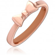 ROSE GOLD PVD COATED SURGICAL STEEL RING - BOW