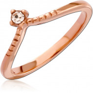 ROSE GOLD PVD COATED SURGICAL STEEL JEWELED RING