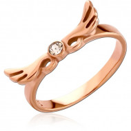 ROSE GOLD PVD COATED SURGICAL STEEL JEWELED RING
