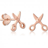 STERLING SILVER 925 ROSE GOLD PLATED EAR STUDS PAIR