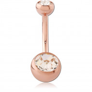 ROSE GOLD PVD COATED TITANIUM INTERNALLY THREADED BARBELL