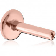 ROSE GOLD PVD COATED TITANIUM INTERNALLY THREADED MICRO LABRET PIN FOR 0.9 MM THREAD