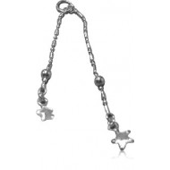 STERLING SILVER 925 JEWELED CHAIN CHARM
