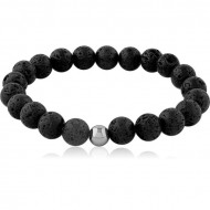 SURGICAL STEEL ELLASTIC BRACELET WITH STONE BEADS