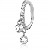 SURGICAL STEEL JEWELED BELLY CLICKER