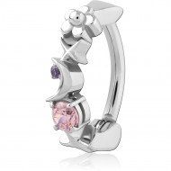 SURGICAL STEEL JEWELED BELLY CLICKER