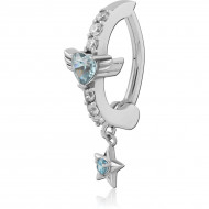 SURGICAL STEEL JEWELED BELLY CLICKER