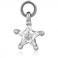 SURGICAL STEEL SLIDING JEWELED CHARM