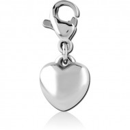 SURGICAL STEEL CHARM WITH LOBSTER LOCKER - HEART