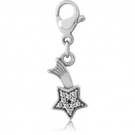 SURGICAL STEEL JEWELED CHARM WITH LOBSTER LOCKER