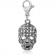 SURGICAL STEEL JEWELED CHARM WITH LOBSTER LOCKER