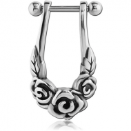 SURGICAL STEEL CARTILAGE SHIELD - ROSES PIERCING