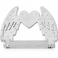 SURGICAL STEEL MATT FINISH DISPLAY HOLE 0.6 MM FOR THREADLESS TOPS WITH SILICONE SLEEVEHEART WITH WINGS PIERCING