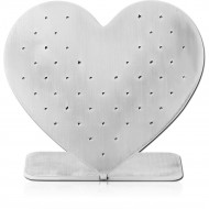 SURGICAL STEEL MATT FINISH DISPLAY HOLE 0.6 MM FOR THREADLESS TOPS WITH SILICONE SLEEVE-HEART PIERCING