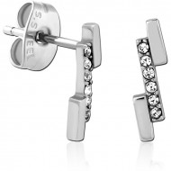 SURGICAL STEEL JEWELED EAR STUDS PAIR