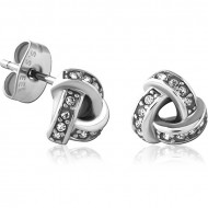 SURGICAL STEEL JEWELED EAR STUDS PAIR