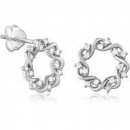 SURGICAL STEEL JEWELED EAR STUDS PAIR