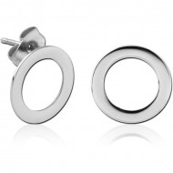 SURGICAL STEEL EAR STUDS PAIR - O
