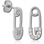 SURGICAL STEEL JEWELED EAR STUDS PAIR