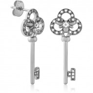 SURGICAL STEEL JEWELED EAR STUDS PAIR