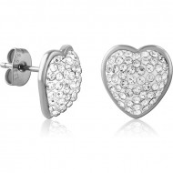 SURGICAL STEEL JEWELED EAR STUDS PAIR