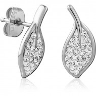 SURGICAL STEEL JEWELED EAR STUDS PAIR