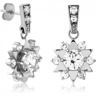 SURGICAL STEEL JEWELED EAR STUDS PAIR