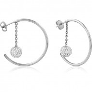 SURGICAL STEEL JEWELED EAR STUDS PAIR