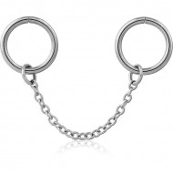 SURGICAL STEEL SEAMLESS RING WITH CHAIN PIERCING