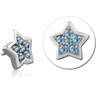 SURGICAL STEEL JEWELLED PUSH FIT ATTACHMENT FOR BIOFLEX INTERNAL LABRET PIERCING