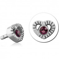 SURGICAL STEEL JEWELLED PUSH FIT ATTACHMENT FOR BIOFLEX INTERNAL LABRET PIERCING