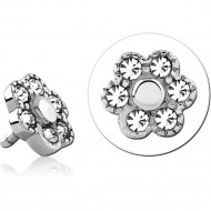 SURGICAL STEEL JEWELED PUSH FIT ATTACHMENT FOR BIOFLEX INTERNAL LABRET