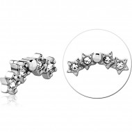 SURGICAL STEEL JEWELED PUSH FIT ATTACHMENT FOR BIOFLEX INTERNAL LABRET