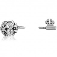 SURGICAL STEEL PUSH FIT JEWELED ATTACHMENT FOR BIOFLEX INTERNAL NIPPLE SHIELD PIERCING