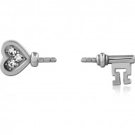 SURGICAL STEEL PUSH FIT JEWELED ATTACHMENT FOR BIOFLEX INTERNAL NIPPLE SHIELD PIERCING