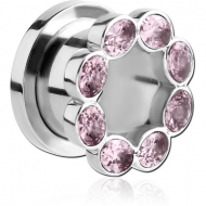 SURGICAL STEEL JEWELLED THREADED TUNNEL