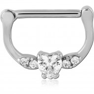 SURGICAL STEEL PRONG SET JEWELLED NIPPLE CLICKER