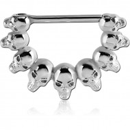 SURGICAL STEEL NIPPLE CLICKER - SKULLS PIERCING