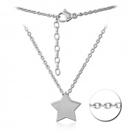 SURGICAL STEEL NECKLACE WITH PENDANT - STAR