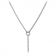 SURGICAL STEEL JEWELLED NECKLACE WITH PENDANT