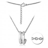 SURGICAL STEEL JEWELED NECKLACE WITH PENDANT
