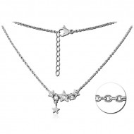 SURGICAL STEEL JEWELED NECKLACE WITH PENDANT