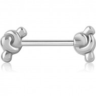 SURGICAL STEEL ATTACHMENT FOR NIPPLE BAR PIERCING